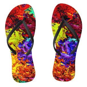 Verbluffend Kleurrijk Abstract Patroon Teenslippers