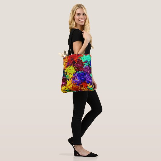 Verbluffend kleurrijk Abstract patroon Tote Bag (Op model)