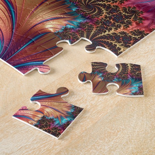 Verbluffend kleurrijk lederen patroon Abstract Legpuzzel (Zijkant)