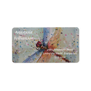 VERBLUFFEND KLEURRIJK LIBELLE ADRES ETIKET