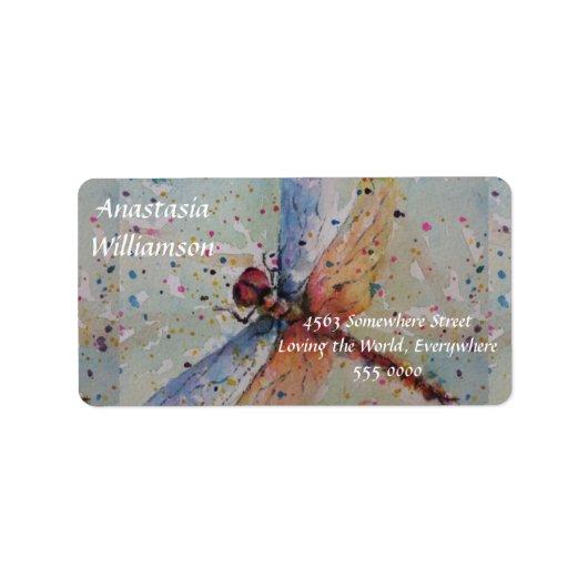 VERBLUFFEND KLEURRIJK LIBELLE ADRES ETIKET (Voorkant)