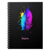Verbluffend kleurrijke veren en bewerkbare naam notitieboek (Voorkant)