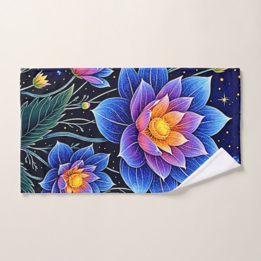 Verbluffend Kosmische Bloemendromen Ontwerp Bad Handdoek (Handdoek)
