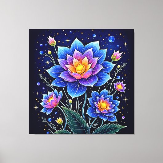 Verbluffend Kosmische Bloemendromen Ontwerp Canvas Afdruk (Voorkant)