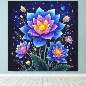 Verbluffend Kosmische Bloemendromen Ontwerp Canvas Afdruk (Insitu (Houten vloer))