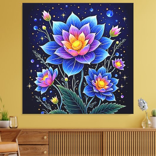 Verbluffend Kosmische Bloemendromen Ontwerp Canvas Afdruk (Insitu (Woonkamer))