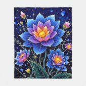 Verbluffend Kosmische Bloemendromen Ontwerp Fleece Deken (Voorkant)