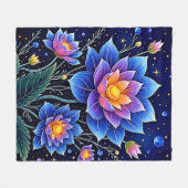 Verbluffend Kosmische Bloemendromen Ontwerp Fleece Deken (Voorkant (Horizontaal))