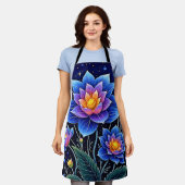 Verbluffend Kosmische Bloemendromen Ontwerp Schort (Gedragen)