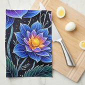 Verbluffend Kosmische Bloemendromen Ontwerp Theedoek (Quarter Fold)