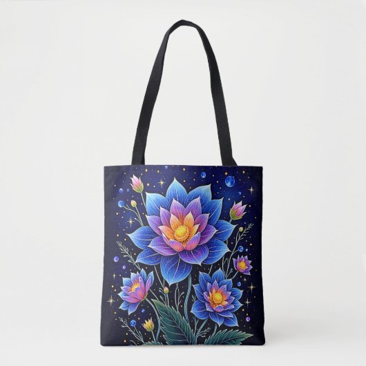 Verbluffend Kosmische Bloemendromen Ontwerp Tote Bag (Voorkant)