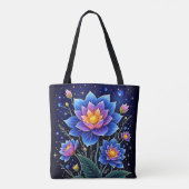 Verbluffend Kosmische Bloemendromen Ontwerp Tote Bag (Achterkant)