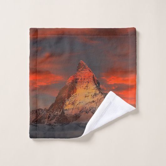 Verbluffend landschap in de rode hemel bad handdoek (Wasdoekje)