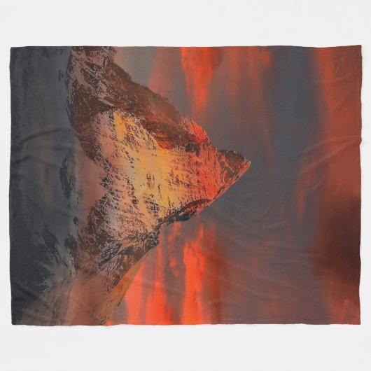 Verbluffend landschap in de rode hemel fleece deken (Voorkant (Horizontaal))