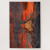 Verbluffend landschap in de rode hemel legpuzzel (Verticaal)