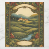 Verbluffend landschap: Schilderachtig schoonheid v Wijn Etiket (Enkel label)