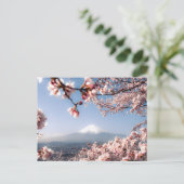 Verbluffend landschap van de berg Fuji en Sakura Feestdagenkaart (Staand voorkant)