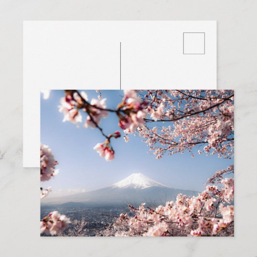 Verbluffend landschap van de berg Fuji en Sakura Feestdagenkaart (Voorkant / Achterkant)