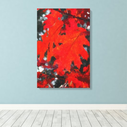 Verbluffend leder van rode mantel canvas afdruk (Insitu (Houten vloer))