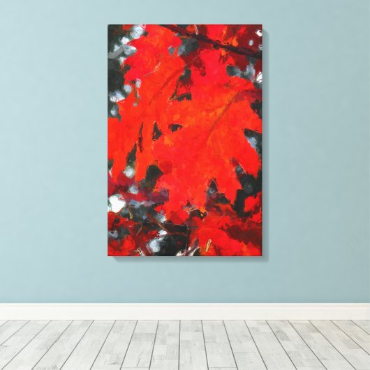 Verbluffend leder van rode mantel canvas afdruk (Insitu (Houten vloer))