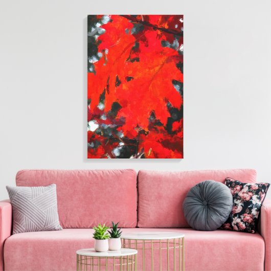 Verbluffend leder van rode mantel canvas afdruk (Insitu (Woonkamer))