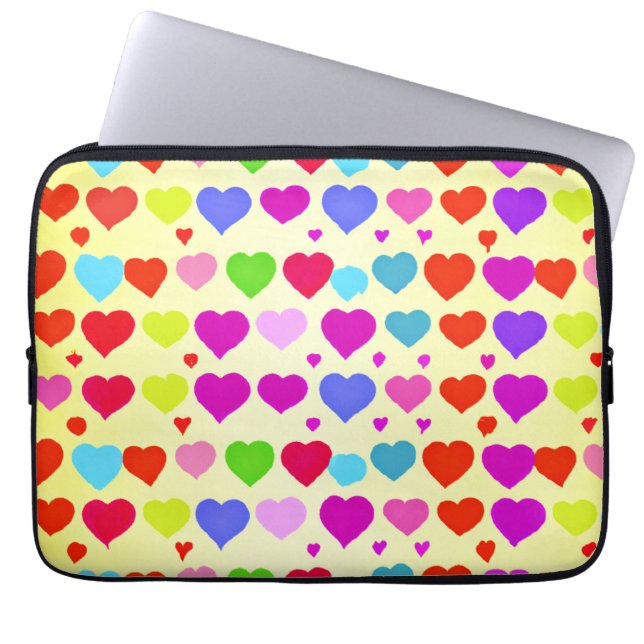 Verbluffend levendig liefdespatroon laptop sleeve (Voorkant)