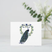 Verbluffend lijst van Peacock en  hartbloem Briefkaart (Staand voorkant)