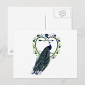 Verbluffend lijst van Peacock en  hartbloem Briefkaart (Voorkant / Achterkant)