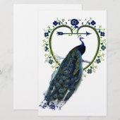 Verbluffend lijst van Peacock en  hartbloem Briefpapier (Voorkant / Achterkant)