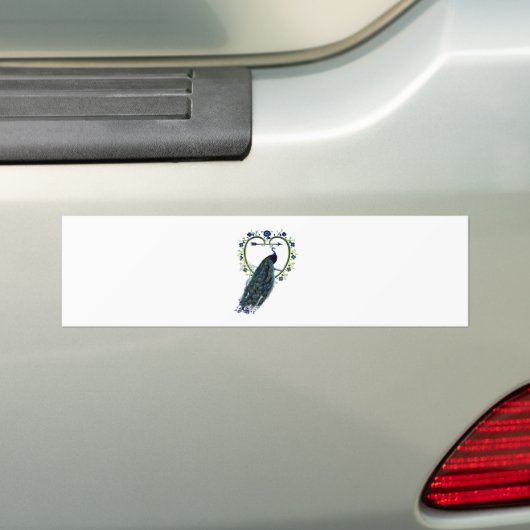 Verbluffend lijst van Peacock en  hartbloem Bumpersticker (Op auto)