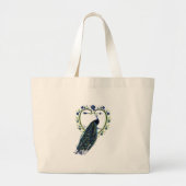 Verbluffend lijst van Peacock en  hartbloem Grote Tote Bag (Voorkant)