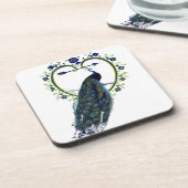 Verbluffend lijst van Peacock en  hartbloem Onderzetter (Linkerzijde)