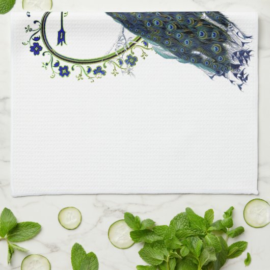 Verbluffend lijst van Peacock en  hartbloem Theedoek (Gevouwen)