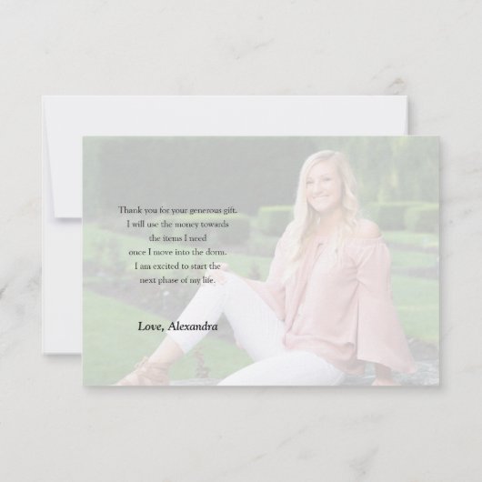 Verbluffend Manuscript 2 de Foto Afstuderen Dank u Bedankkaart (Achterkant)