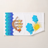 Verbluffend marien ontwerp met een piratenschip bad handdoek (Handdoek)