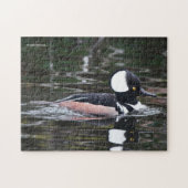 Verbluffend Merganser Duck in Pond Legpuzzel (Horizontaal)
