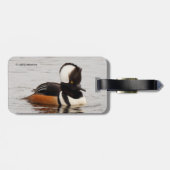 Verbluffend Merganser Duck op de Pond Bagagelabel (Achterkant horizontaal)