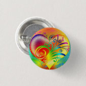 Verbluffend met kleurrijke liefdespop ronde button 3,2 cm (Voorkant /achterkant)