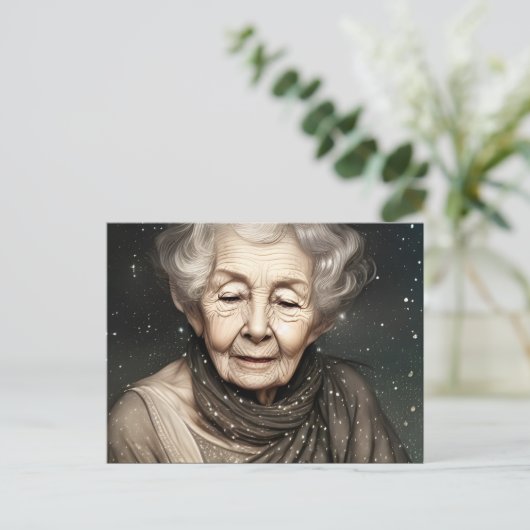 Verbluffend mooie digitale kunst voor oude vrouw briefkaart (Staand voorkant)