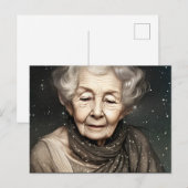 Verbluffend mooie digitale kunst voor oude vrouw briefkaart (Voorkant / Achterkant)
