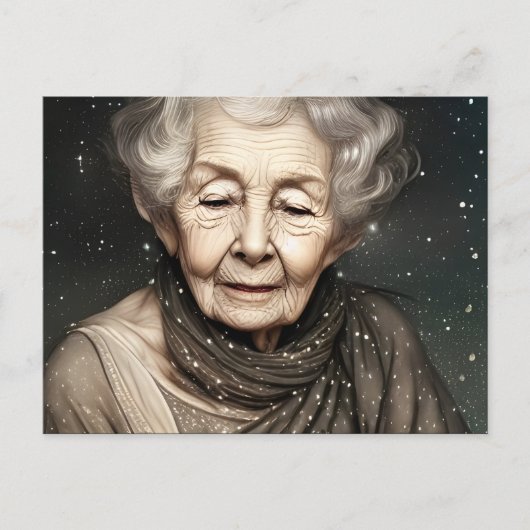 Verbluffend mooie digitale kunst voor oude vrouw briefkaart (Voorkant)