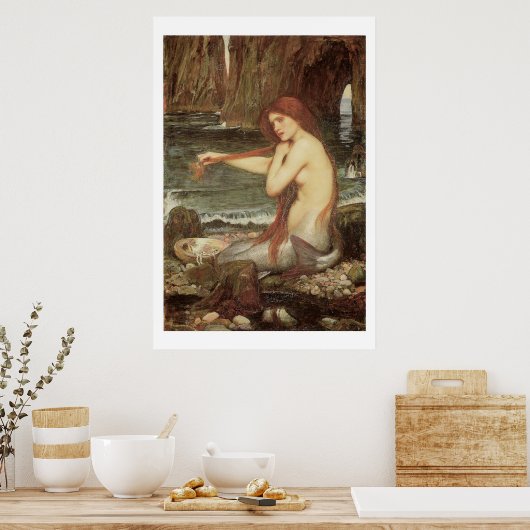 Verbluffend mooie Victoriaans Art Mermaid Print (Keuken)