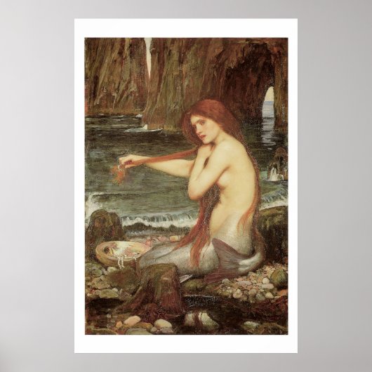 Verbluffend mooie Victoriaans Art Mermaid Print (Voorkant)