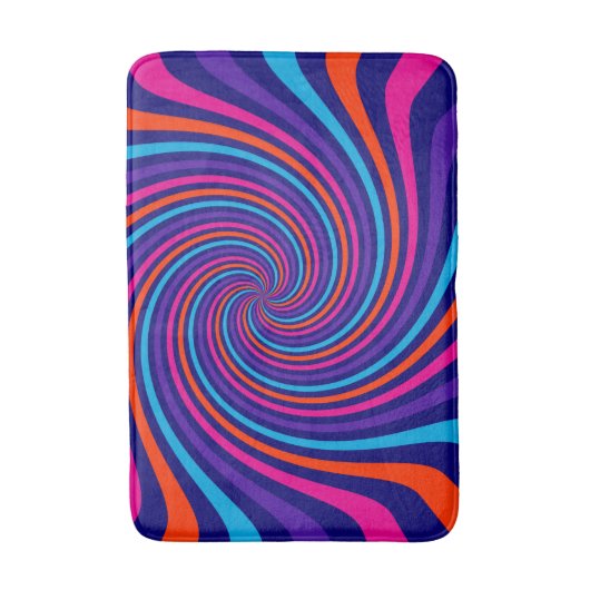 Verbluffend multiverkleurd wervelontwerp past dit badmat (Voorkant Verticaal)