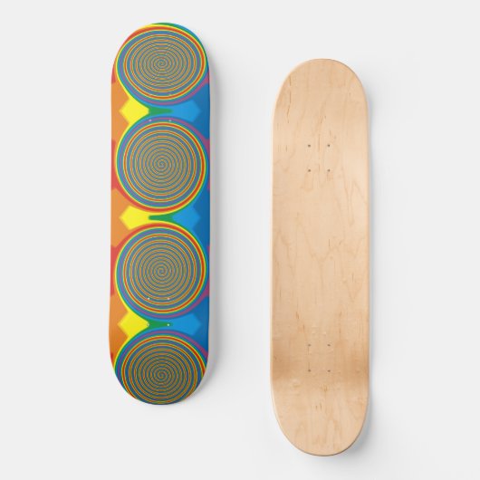 Verbluffend multiverkleurd wirlontwerpskateboard persoonlijk skateboard (Voorkant)