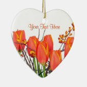 Verbluffend ontwerp van de Oranje Tulp Keramisch Ornament (Rechts)