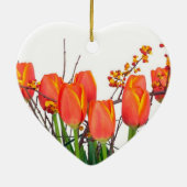 Verbluffend ontwerp van de Oranje Tulp Keramisch Ornament (Achterkant)