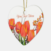 Verbluffend ontwerp van de Oranje Tulp Keramisch Ornament (Links)