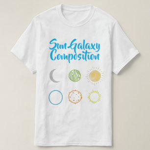 Verbluffend ontwerp van Sun Galaxy-combinatie T-shirt
