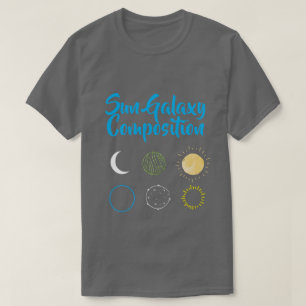 Verbluffend ontwerp van Sun Galaxy-combinatie T-shirt